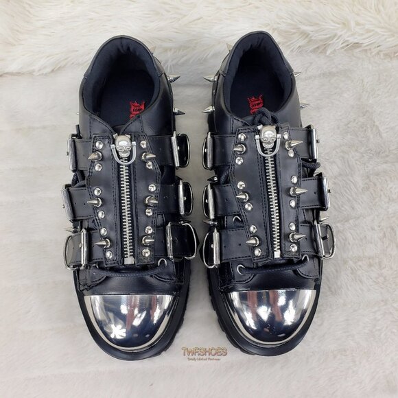 Gravedigger Chrome Toe Cap Goth Punk Men's Shoes